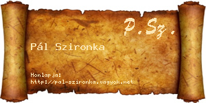 Pál Szironka névjegykártya