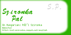 szironka pal business card
